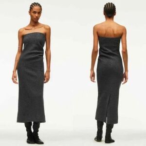 Gray Zara Wool Strapless Midi Dress Limited Edition (NWT)